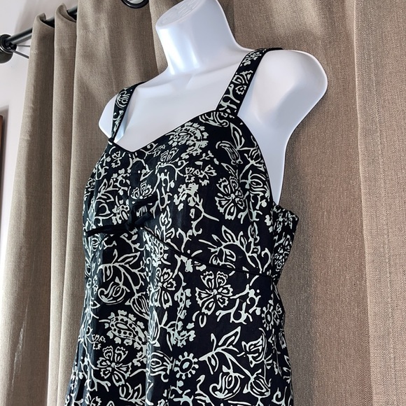 NWOT. KSL. Division of Karin Stevens. Black dress with teal designs. 14W. - Picture 4 of 14